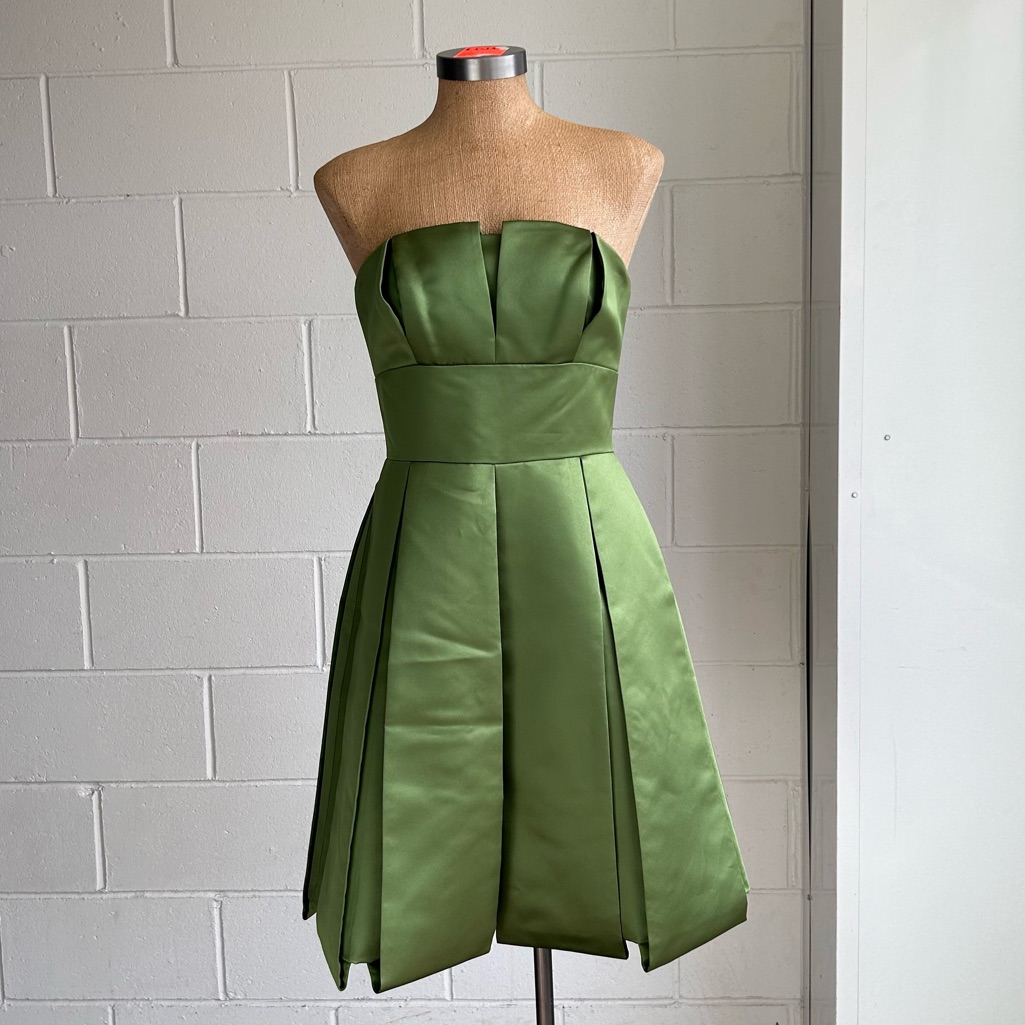 Green Satin Mini Dress